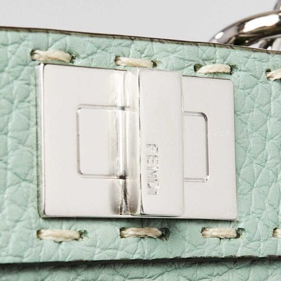 Fendi Menta Selleria Leather/Snakeskin Nano Peekaboo Maxi Handle Bag - 7AS106 - Picture 11 of 11